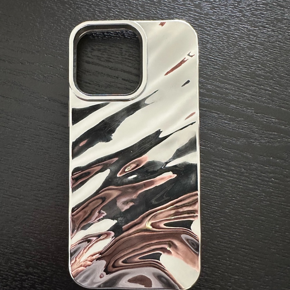 Reflective Silver and Black Phone Case